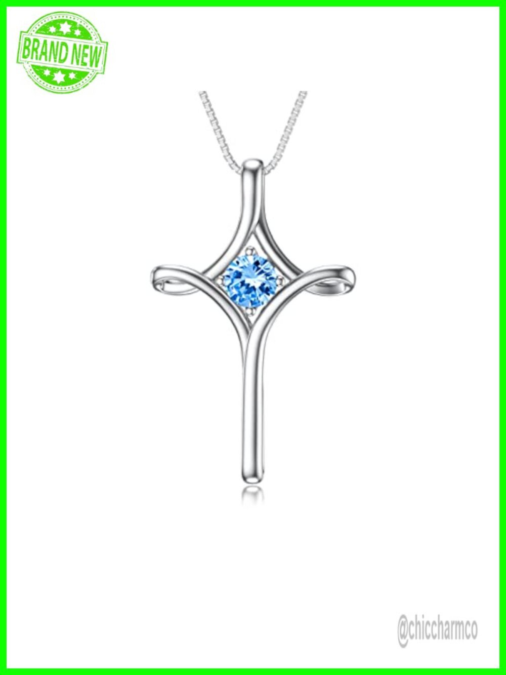 925 Sterling Silver Cross Necklace 14k White Gold Plated Pendant
